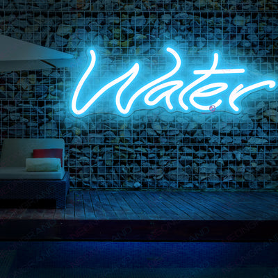 Water Neon Sign Led Light sky blue