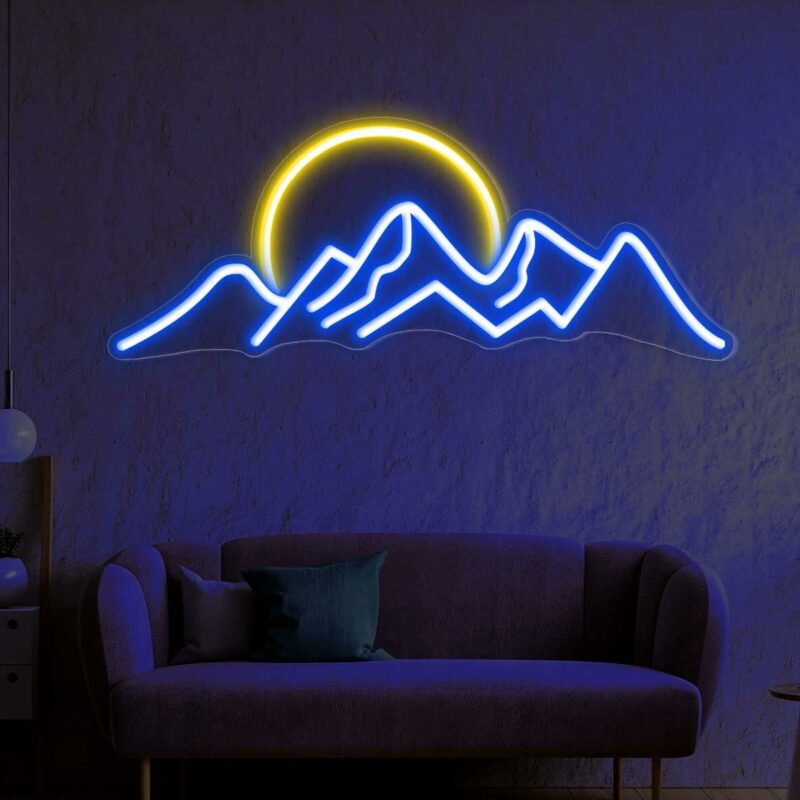 Mountain Neon Sign Led Light, Sun Neon Signs