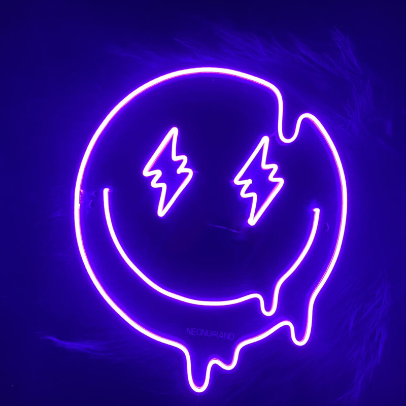 Smiley Face Neon sign purple