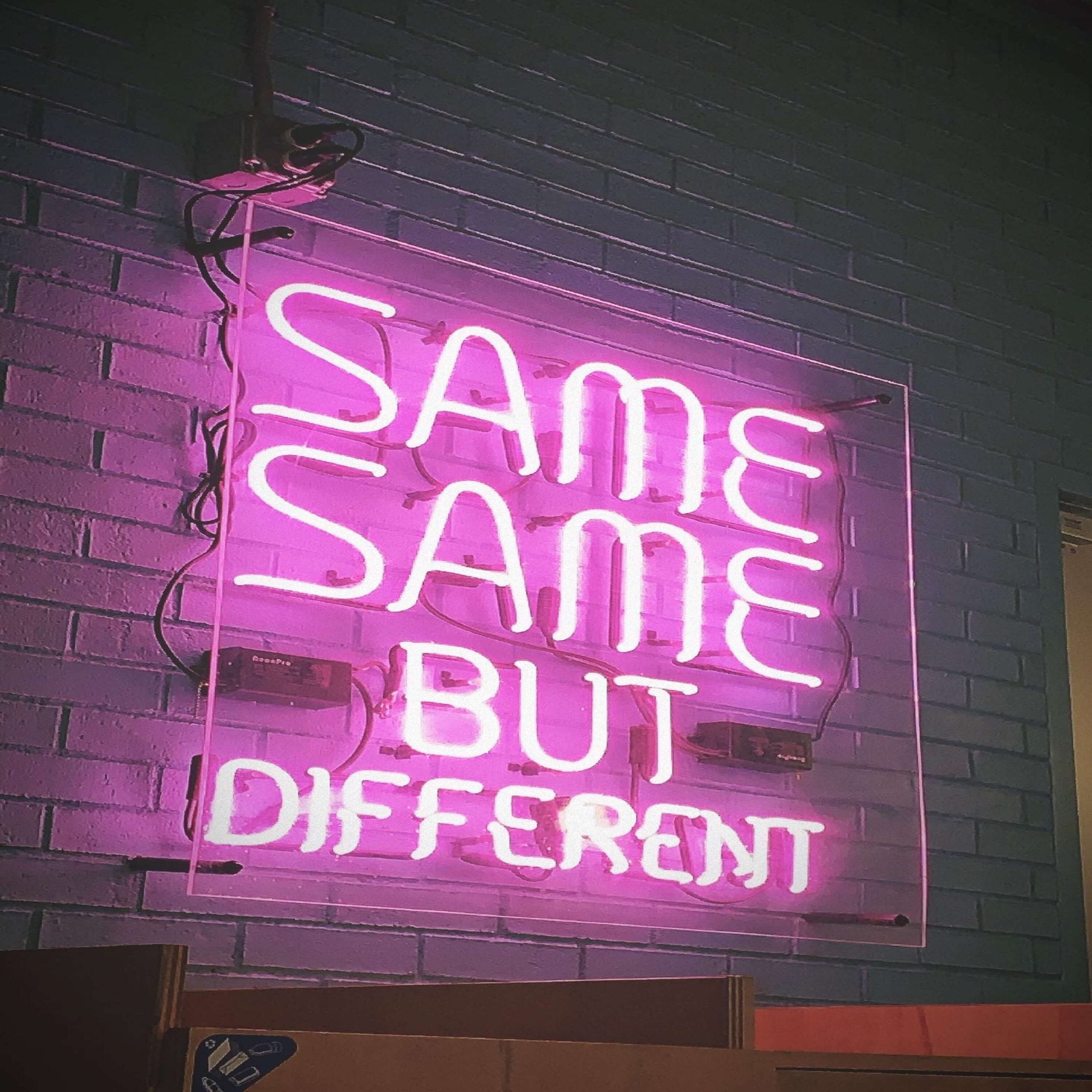 same but different led neon sign