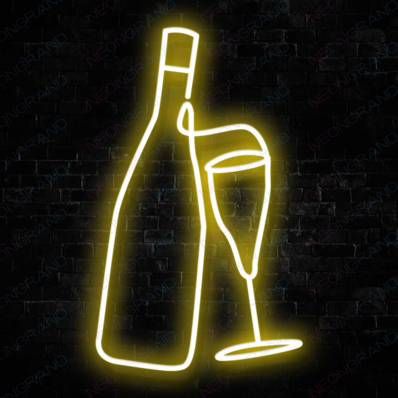 Wine Glass Neon Light Bar