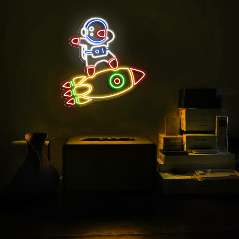 Space Neon Sign Dab Astronaut Spaceship Led Light