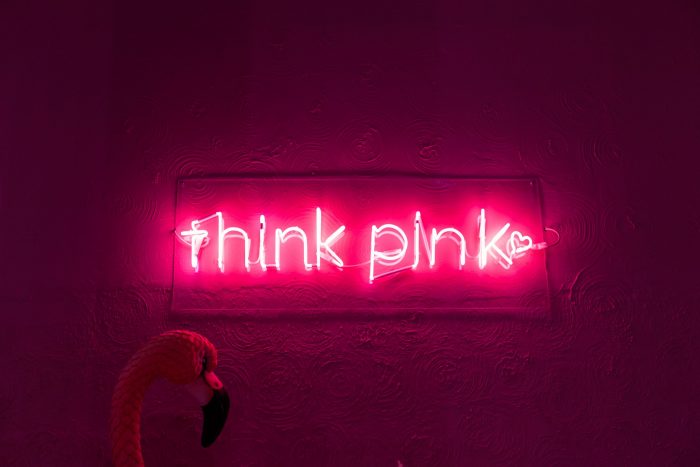think pink Neon Light Pink Aesthetic