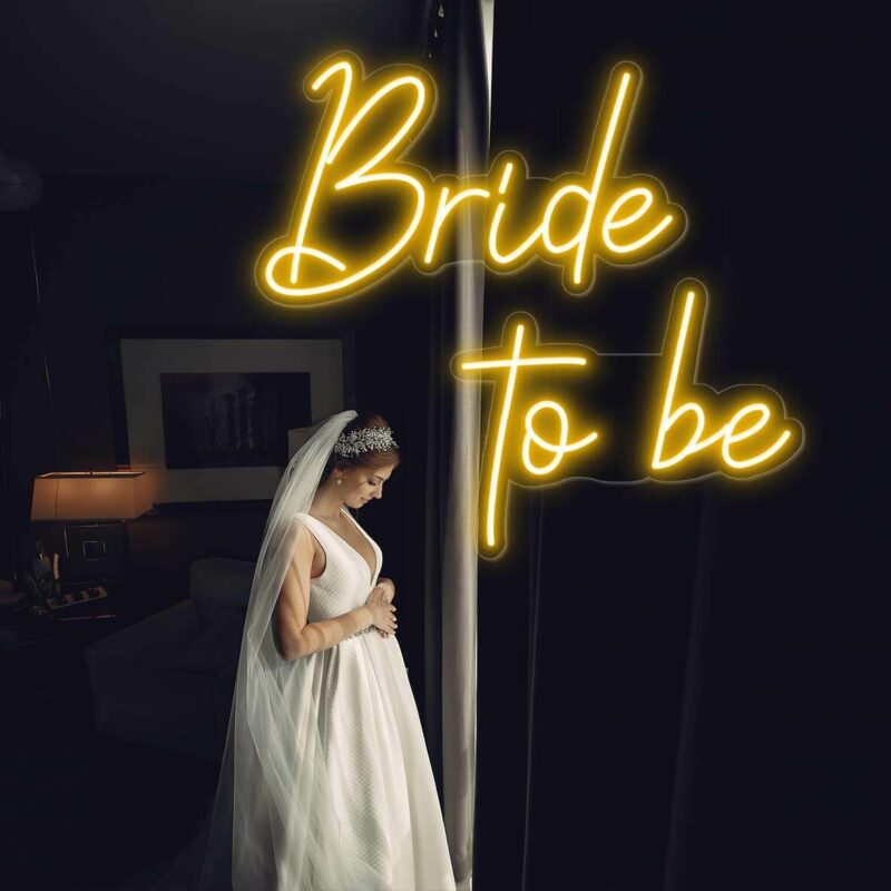 Bride To Be Neon Sign Love Wedding Led Light orange yellow