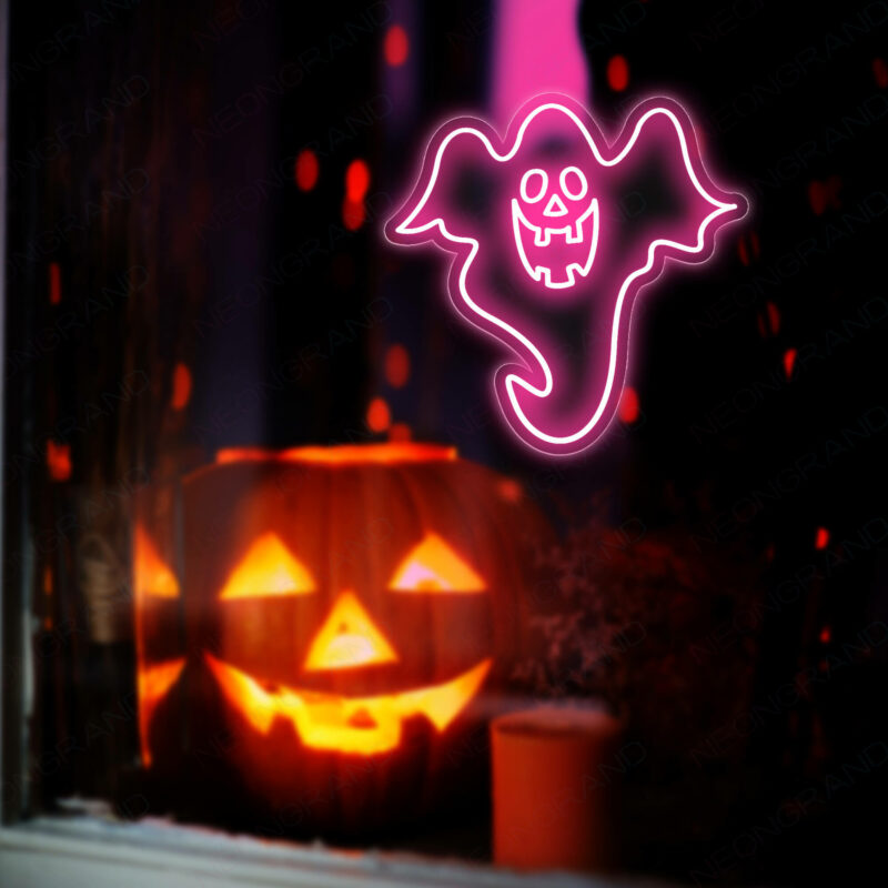 Ghost Neon Sign Neon Halloween Sign Led Light pink